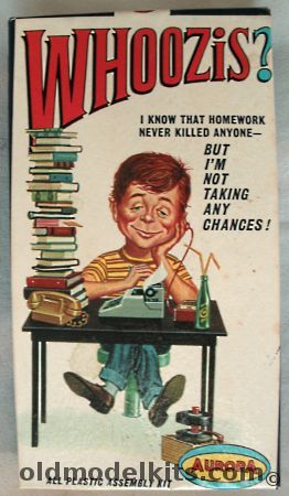 Aurora Whoozis? Alfred E. Neuman Mad Magazine - 'I Know That Homework Never Killed Anyone - But I'm Not Taking Any Chances!', 204-50 plastic model kit
